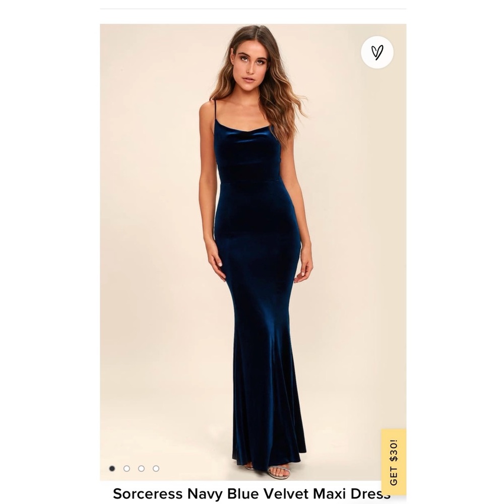 Lulus blue velvet gown